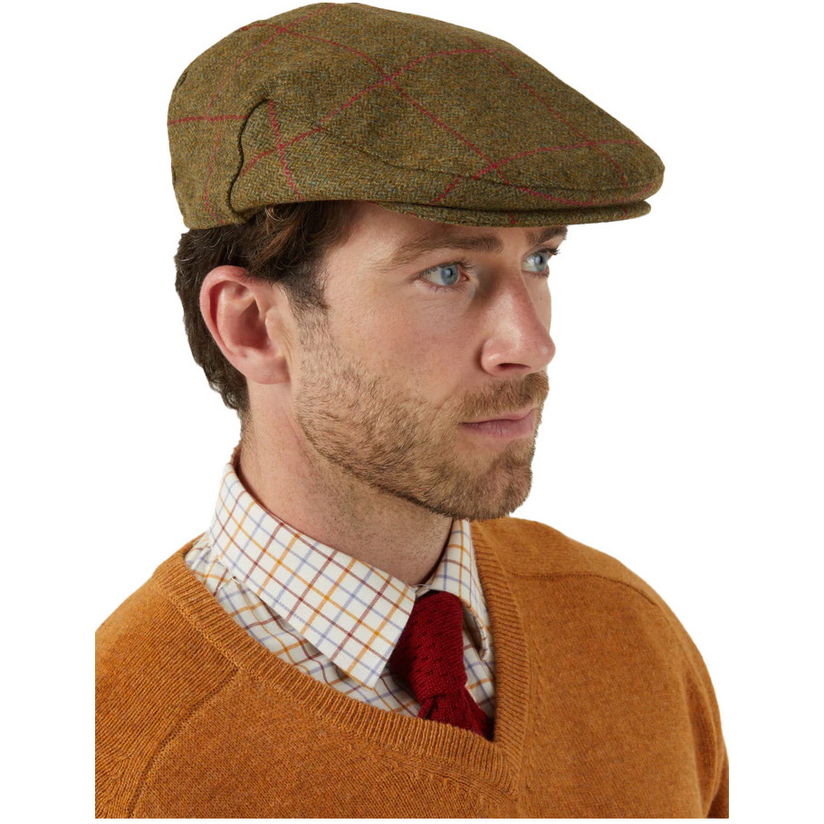 Alan Paine Mens Combrook Tweed Flat Cap COMGCAP - Sage